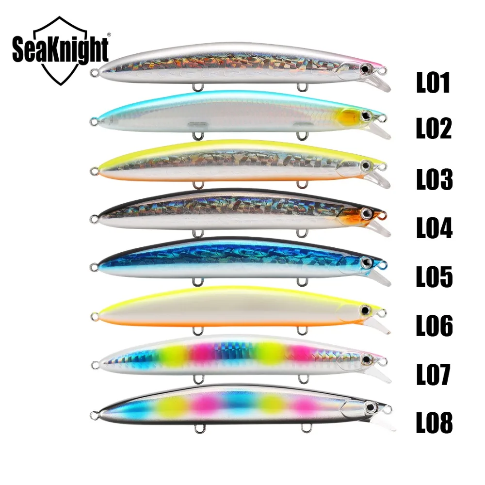 4 шт./лот SeaKnight SK008 Minnow приманки для ловли рыбы, 20 г 125 мм 0,3~ 0,9 M Искусственный Приманки жесткая приманка для рыбалки, набор для рыбалки со воблер с 3 крючка