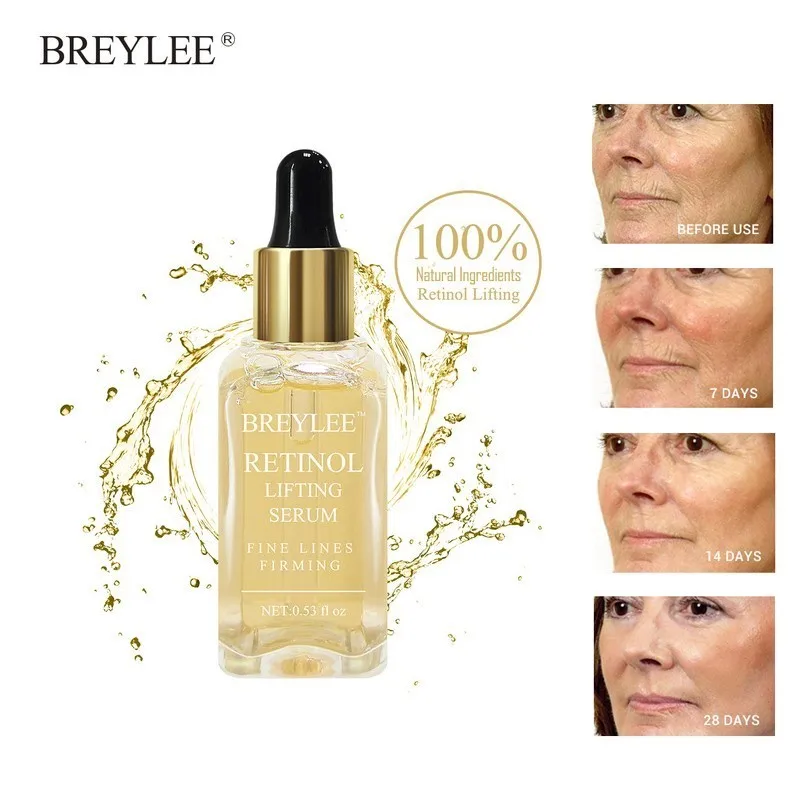 

BREYLEE Retinol Lifting Firming Serum Collagen Essence Remove Wrinkle Anti Aging Face Skin Care Fade Fine Lines 100% Natural