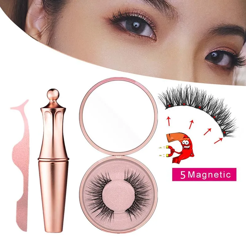 

New 2019 Magnetic Eyeliner Magnetic Eyeashes Kit Waterproof Long Lasting Eyeliner False Eyelashes Custom Packaging Box