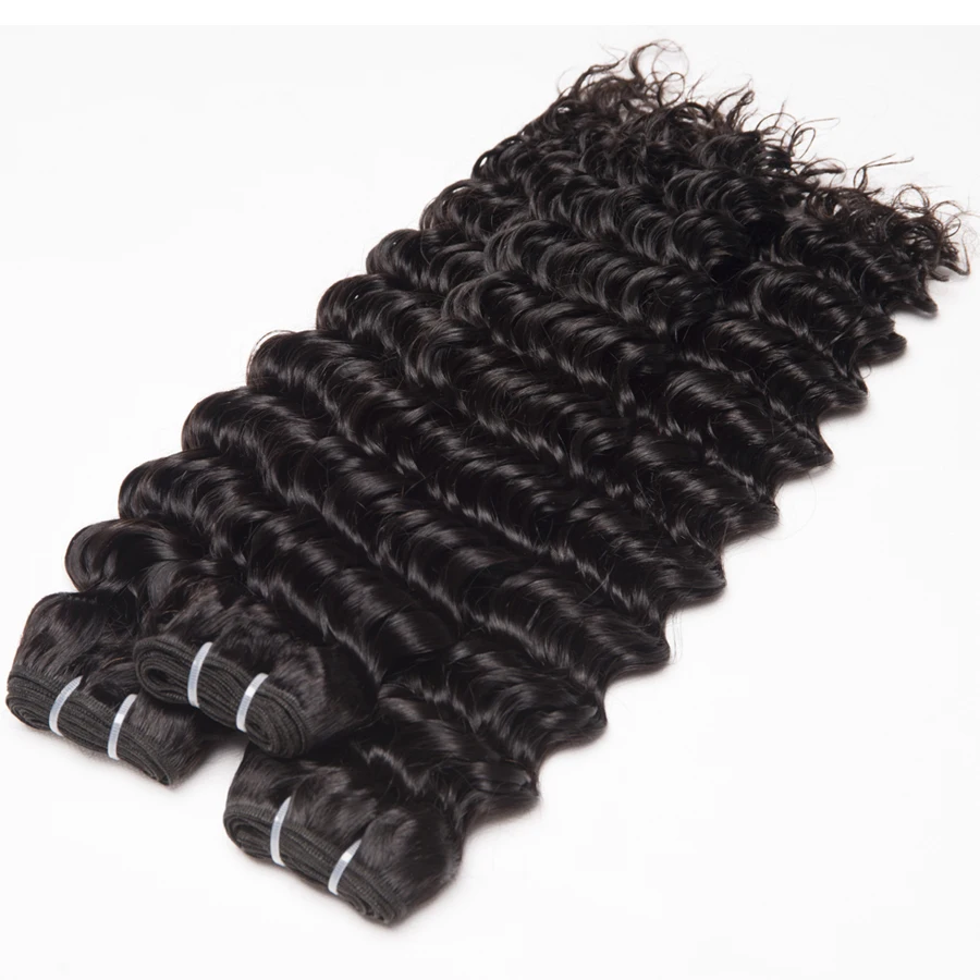 Deep Wave Human hair 3 Bundles With Closure Brazilian Hair Weave Bundles ALIPOP Lace frontal Closure With Baby Hair Non Remy (3)