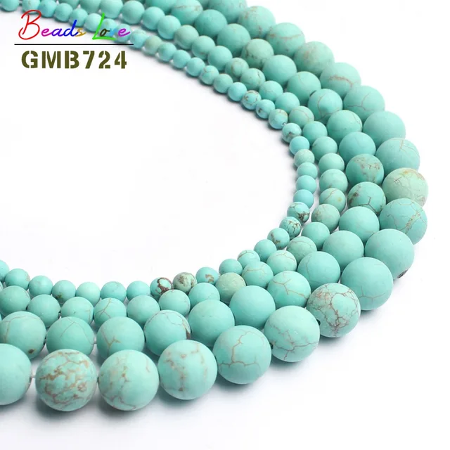 natural stone beads dull polish matte blue turquoises round beads for jewelry ma natural stone beads dull polish matte blue turquoises round beads for jewelry ma
