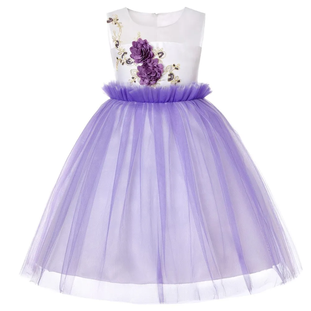 

Baby Girl Dresses for 2 4 6 8 10 to 12 14 Years Floral Flower Embroidery Green Mesh 1 Years Birthday Party Princess Dress 1A10A