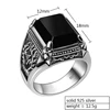 925 de Plata Negro Circón Anillo para Los Hombres Hombre-Mujer Grabado con La Flor Rama de Olivo Hombres Thai Joyería de Plata Esterlina de la Manera ónix ► Foto 2/6