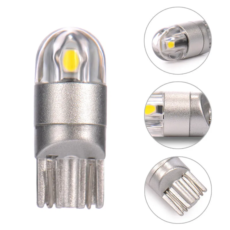 

2pcs T10 LED Bulbs White 168 501 W5W LED Lamp T10 Wedge 3030 2SMD Interior Lights 12V - 24V 6000K Red Amber yellow Ice Blue
