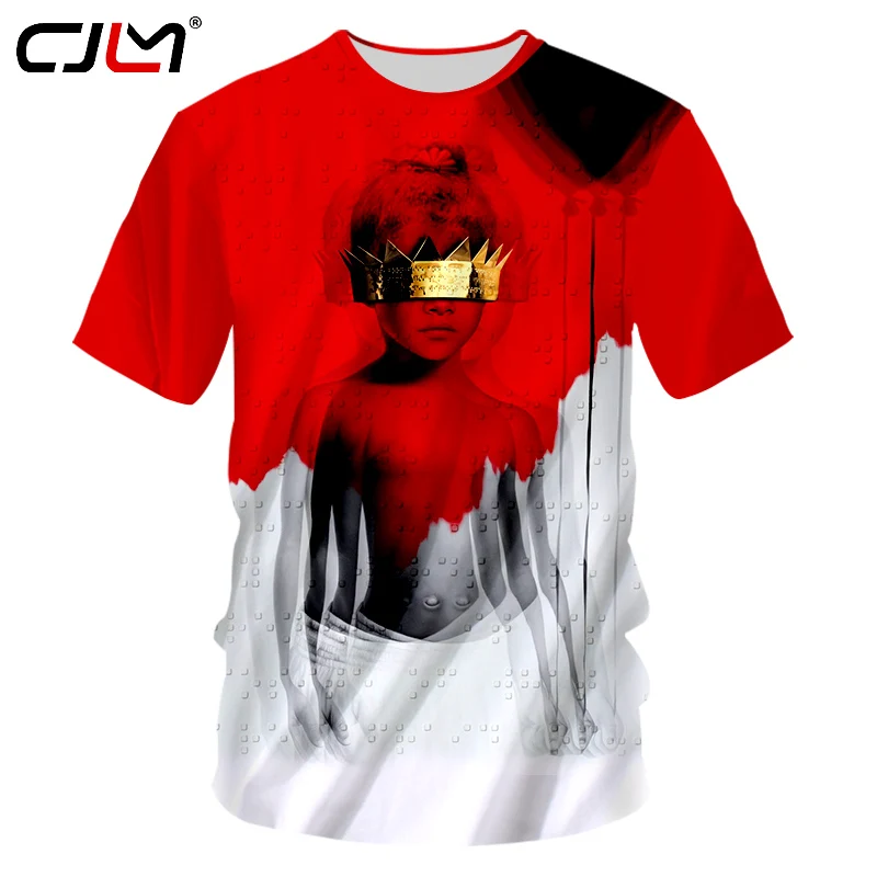 

CJLM 2018 New Men Tshirt Rihanna Anti Sublimation 3d Printed T-shirt Summer Style Casual T Shirts Short Sleeve Tees Dropshipping