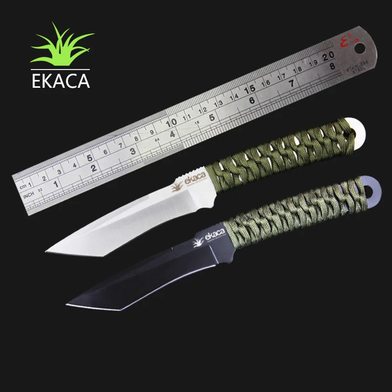 

New self-defense utility knife high hardness diving rope knife outdoor knife bent-shaped fox knife