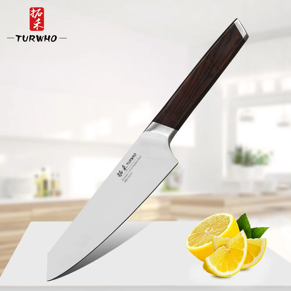 

TURWHO 5'' High quality Utility Knife Germany 1.4116 Steel kitchen knife Super Sharp Steel Paring Knife Ebony Handle Knife Chef