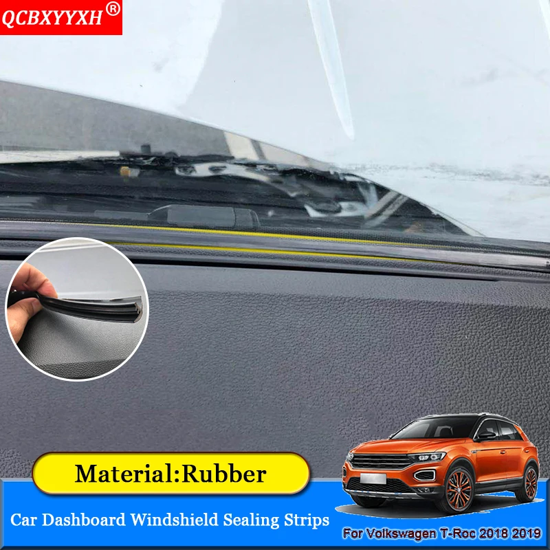

Car-styling Anti-Noise Soundproof Dustproof Car Dashboard Windshield Sealing Strips Accessories For Volkswagen T-Roc 2018 2019