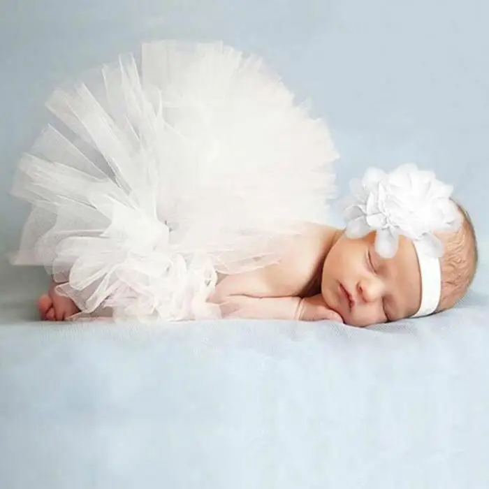 Реквизит для фотосессии новорожденных, Детский костюм, наряд принцессы, детская юбка-пачка, повязка на голову, наряд для фотосессии-17 FJ88