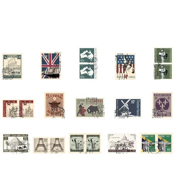 

45 pcs/Set Retro Stamps All over the world Paper Sticker Decoration DIY Handmade Arts Craft Sticker