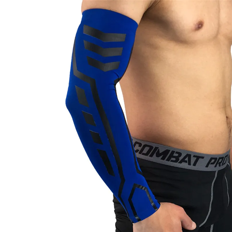 New Men Sport Arm Warmers Skin Arm Sleeve Cooling Cover Sun protective Stretch Basketball cycling Armband Warmers #3d28 (1)