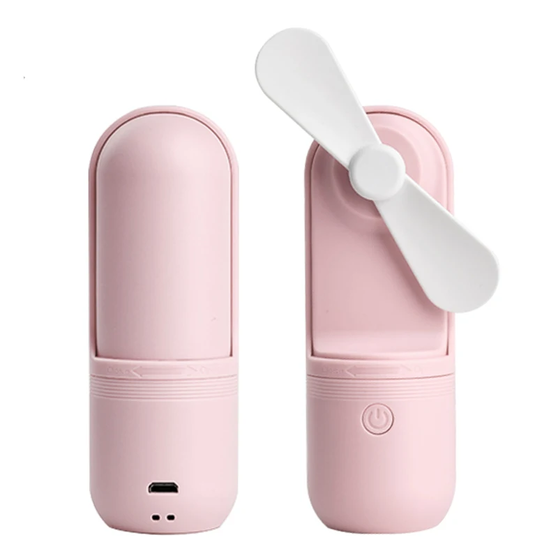 USB портативный ручной вентилятор перезаряжаемый складной ручной мини-вентилятор кулер охлаждающий вентилятор для путешествий на открытом воздухе - Цвет: Pink