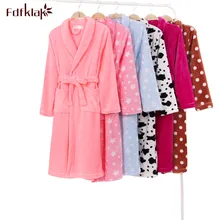 Женская одежда Fdfklak, новинка, фланелевый зимний халат с длинным рукавом, 6 стилей, розовый красный/розовый халат Q412