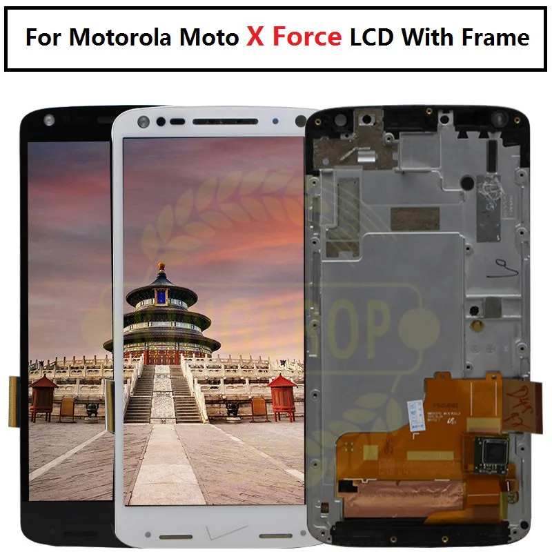 

For Motorola Moto X Force LCD Screen Diplay With Touch Screen Digitizer Panel Assembly With Frame for moto X Force lcd