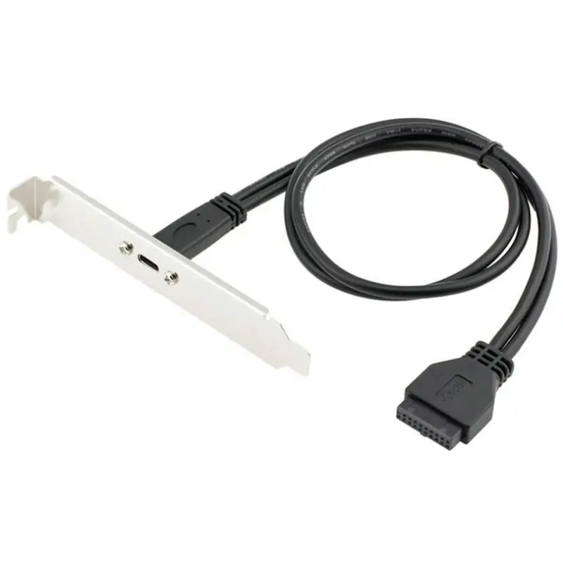 

Rear Panel with USB 3.1 Type C Port, USB 3.0 USB3.0 20 Pin 20P female to USB-C USB3.1 type-c Female host PCI baffle Cable 50cm