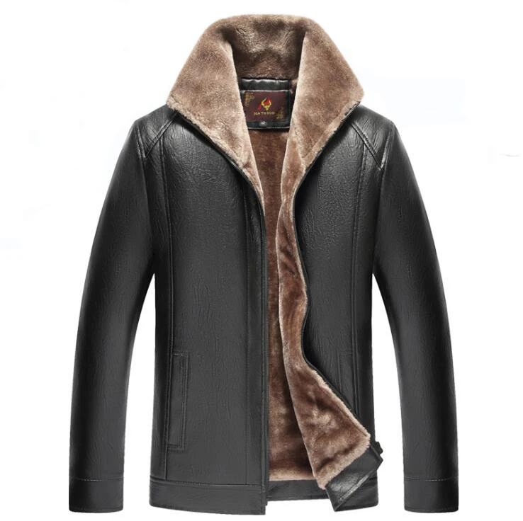 

Men's Warm Snow -40 degree Warm Faux Leather Coats V1105-002