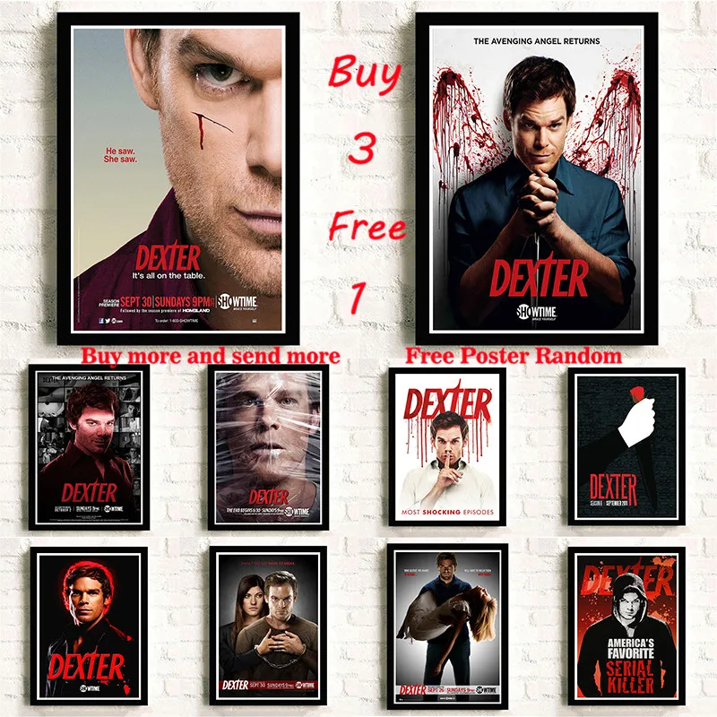 ТВ серия Dexter с покрытием бумажные постеры стикер на стену для домашней комнаты