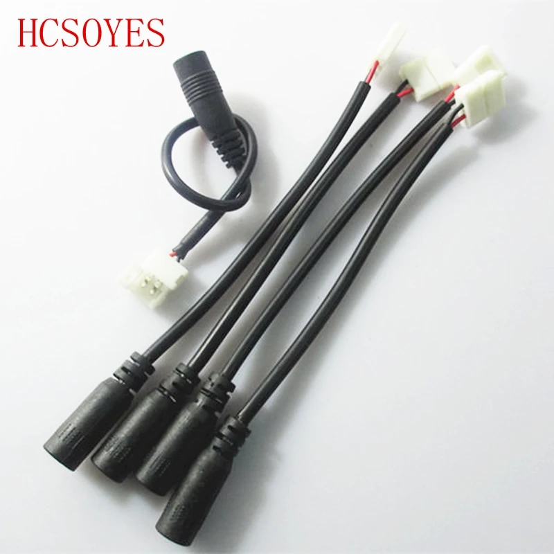 

5pcs 2Pin led Connector To DC Female Adapter Single Color 5050 3528 SMD LED Strip10mm Cable