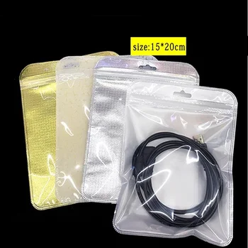 

50Pcs/Lot 15x20CM Zip Lock Plastic Bags Socks Briefs Self Sealing Packaging Bag gold Jewelry Gift Packge Bag Resealable pouches