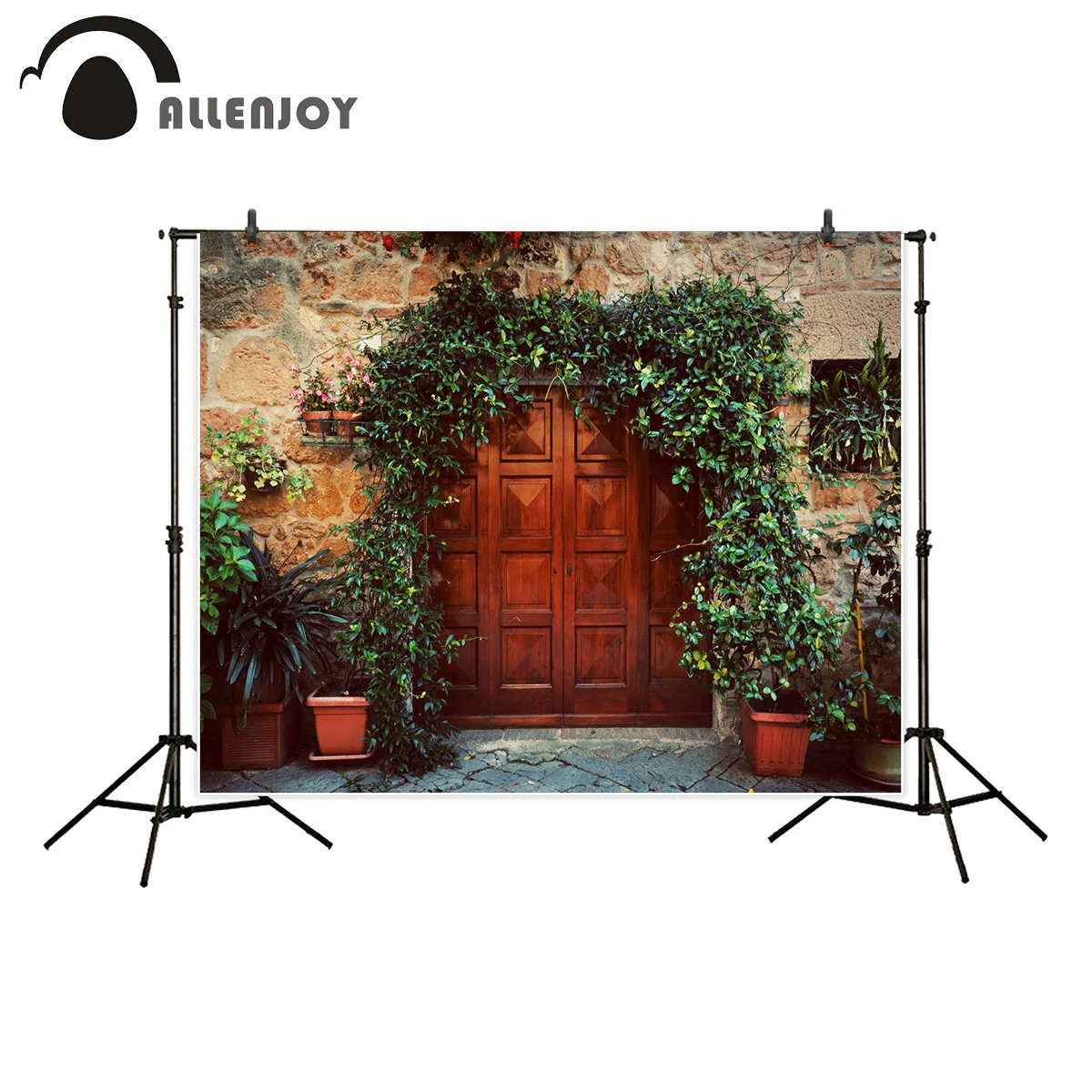Allenjoy Photography Backdrop Vintage Wooden Door Outside Old House