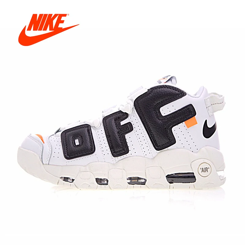 

Original New Arrival Authentic Nike Air More Uptempo x Off-White Men's Basketball Shoes Sport Sneakers Good Quality AA4060-201