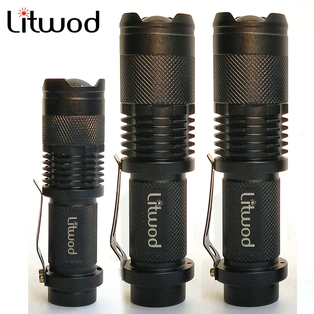 

litwod Z10sk68 Mini penlight 2000LM Waterproof LED Flashlight Torch 3 Modes zoomable Adjustable Focus Light Portable Light