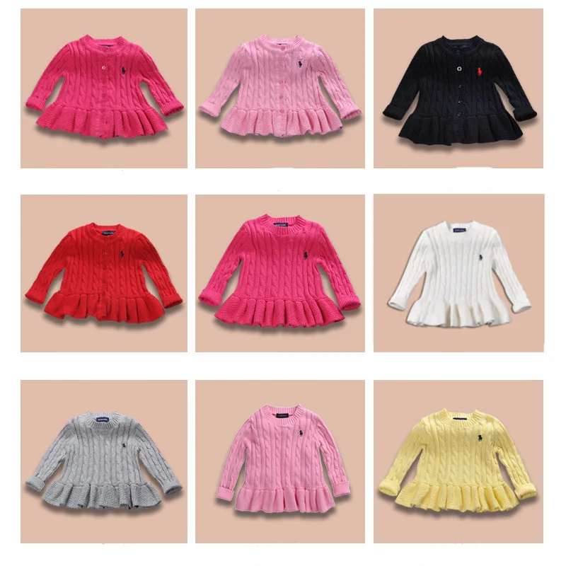 

2019 New Autumn Children Clothes Cute Knit Flouncing Sweater Kids Girls Pullover knitting shirt for Kids Clothing