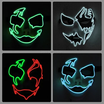 

YEAHUI EL DC-3V Devil EL Wire Mask Party Decorative Neon Luminous LED Mask Glowing Mask For Halloween Carnival