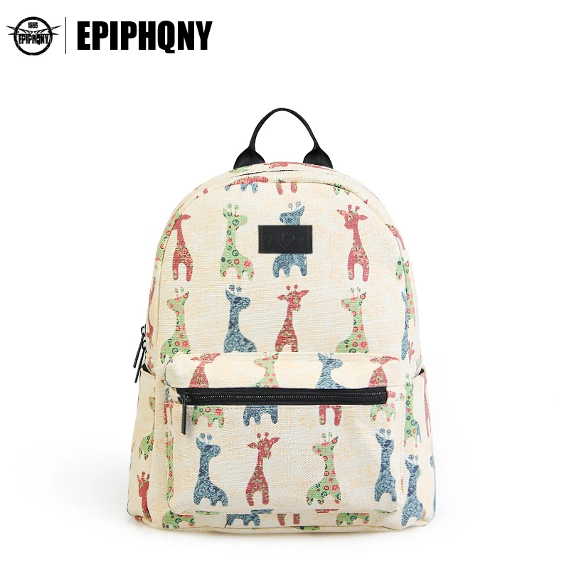 

Epiphqny Famous Brand Women Sweet Anime Backpack Cute Giraffe Cartoon Daily Bags for School Animal Pattern Bag Pack Mori Girl