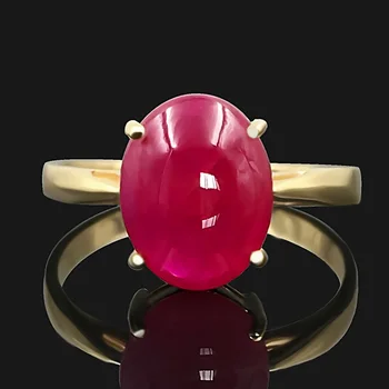 

18 k yellow gold ruby ring natural female