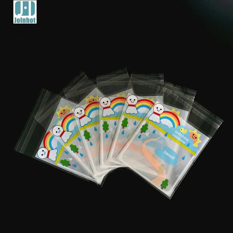 

Real Free Shipping 100pcs/lot sunshine rainbow biscuit packaging bags cookies packing cake tools