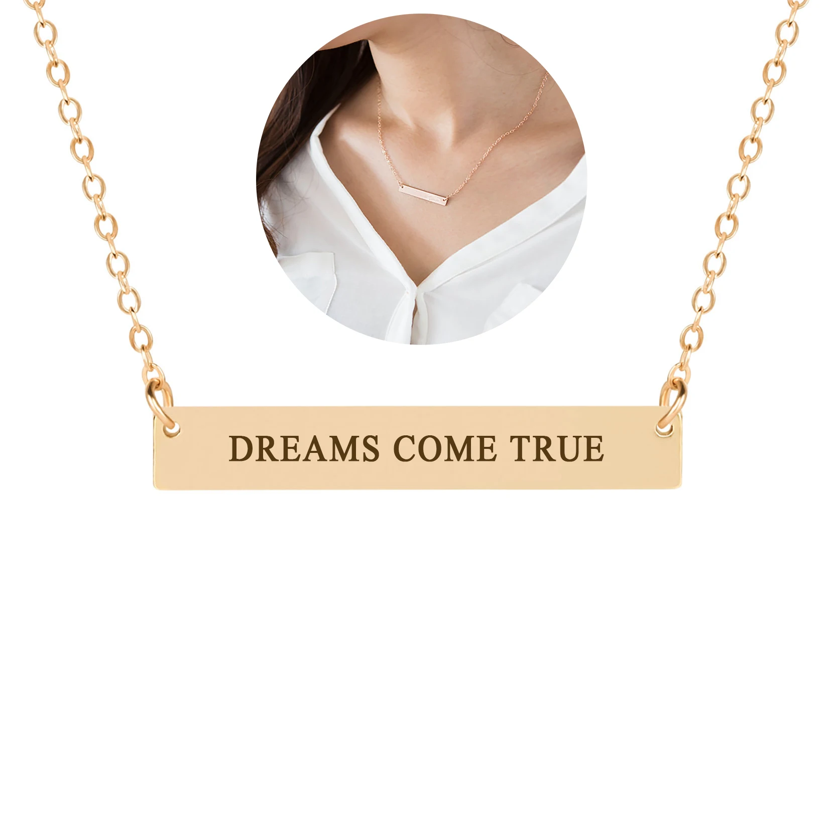 Модное ожерелье с буквенными подвесками подвеска цепочка на ключице Очаровательное ожерелье великолепное предложение мужские и женские ювелирные изделия подарок - Окраска металла: dreams come true
