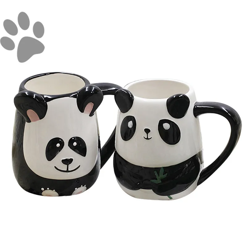 3D Милый Kawaii мультфильм черный/белый панда кружки ручной работы керамическая