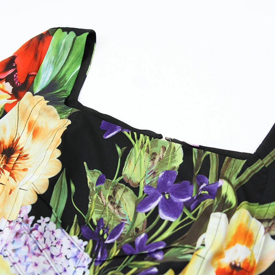 SEQINYY Slim Dress Flowers Colorful Printed 2019 Summer Spring New Fashion Women's Long Sleeve High Quality Knee Sheath Dress SEQINYY Slim Dress Flowers Colorful Printed 2019 Summer Spring New Fashion Women's Long Sleeve High Quality Knee Sheath Dress