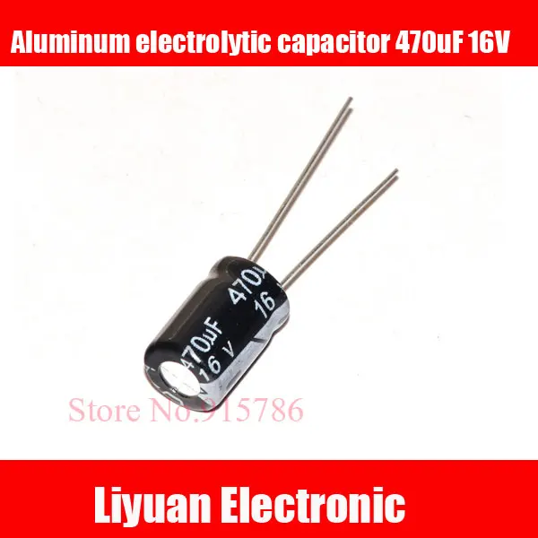 

50pcs Aluminum electrolytic capacitor 470uF 16V 8*12MM Electrolytic capacitor 16V/470UF