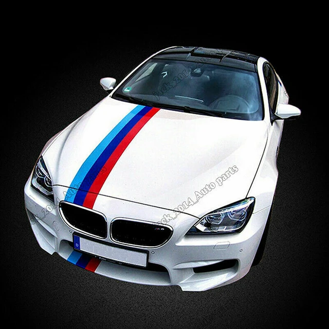 For Bmw M Sport Sticker 3 Color Stripes Car Cover Vinyl Decal