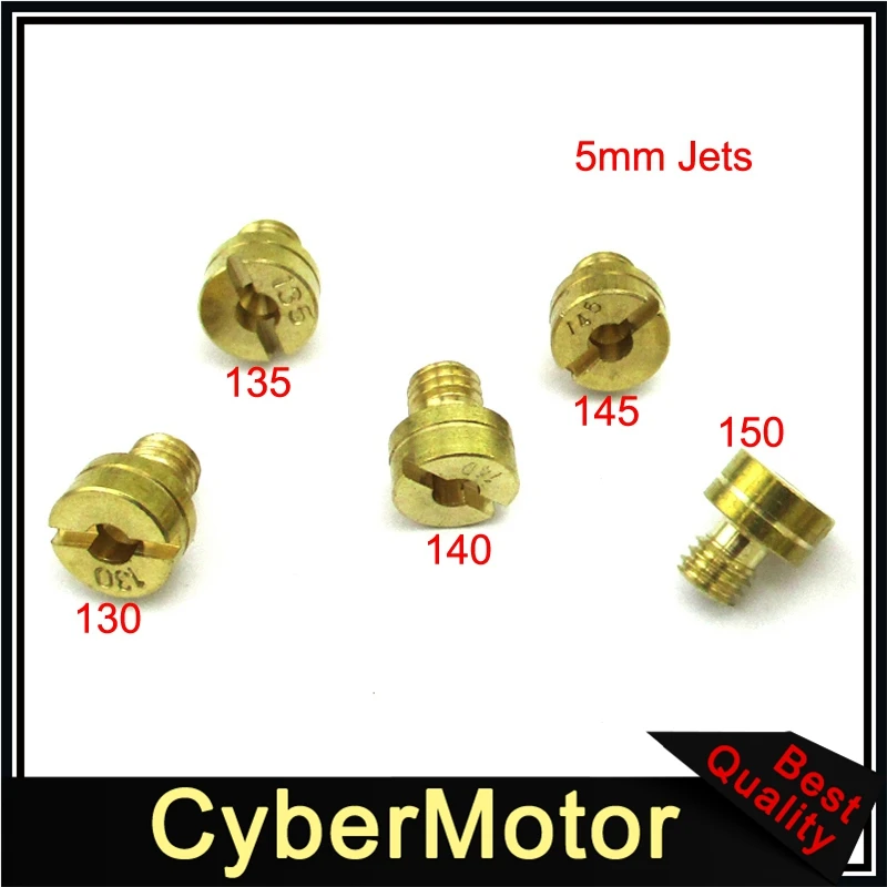 

M5 x 0.75mm Large Round Gas Carb Fuel Main Jets For Mikuni Carburetor #130 #135 #140 #145 #150 Dirt Pit Bike ATV Quad Motorcycle