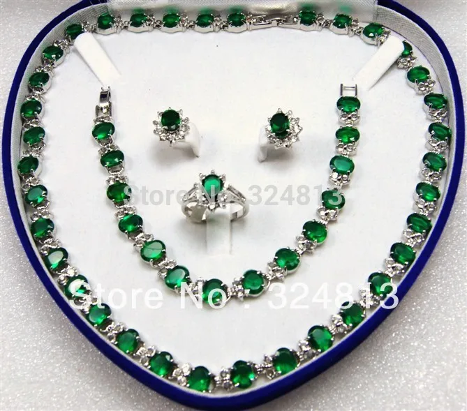 

Free Shipping fashion Jewelry crystal necklace earring ring bracelet set