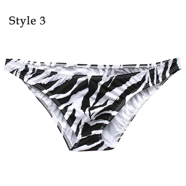 Sexy Mens Zebra Pattern Stripe Low Rise Pouch design T Back Thong