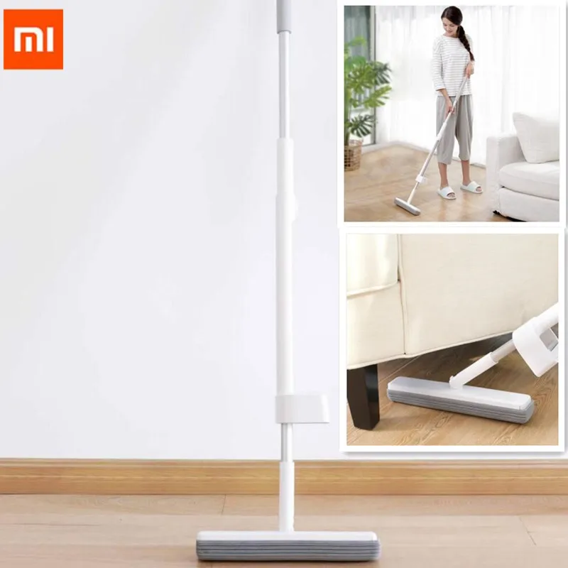 

Xiaomi Blue-fish PVA cotton Mop 180 degree Rotation Replace Mop Head Upright storage Button press water squeezing cleaning tool