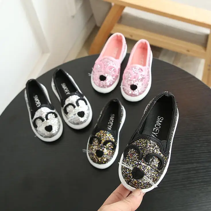 

Baby Girl Shoes Kids Sport Casual Shoes for Girls Sneakers Cartoon Cute Cat Sequins Soft Bottom Shoes Children Sneaker