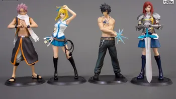 

4pcs/set Fairy Tail Natsu Gray Lucy Elza Scarlet figure PVC Doll anime toys Action figure collection Cartoon for friend gift