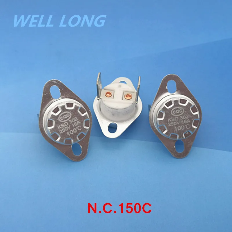 

(10 pcs/lot) KSD302 NC Thermostat, Temperature Switch, Normally Close,NC 150 Celsius,16A 250V.