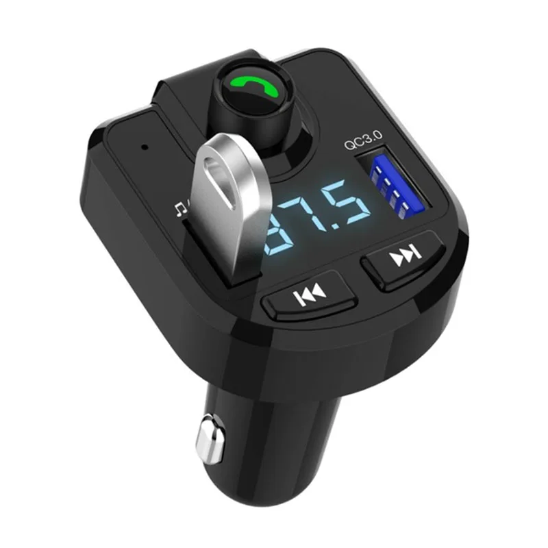 Car FM Transmitter Audio QC 3.0 Quick Dual USB Charger Car Bluetooth
