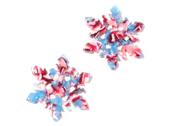 

Acetate Acrylic Earring Charm - Snowflake Shaped Pendant Earring - Jewelry accessories - 6pcs/lot - 40.55x35x2.6mm - AC1198