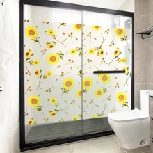 Sun Flower Privacy Window Film Stained Glass Sticker Static Frosted Opaque bathroom door PVC Home Decorative Film for furniture