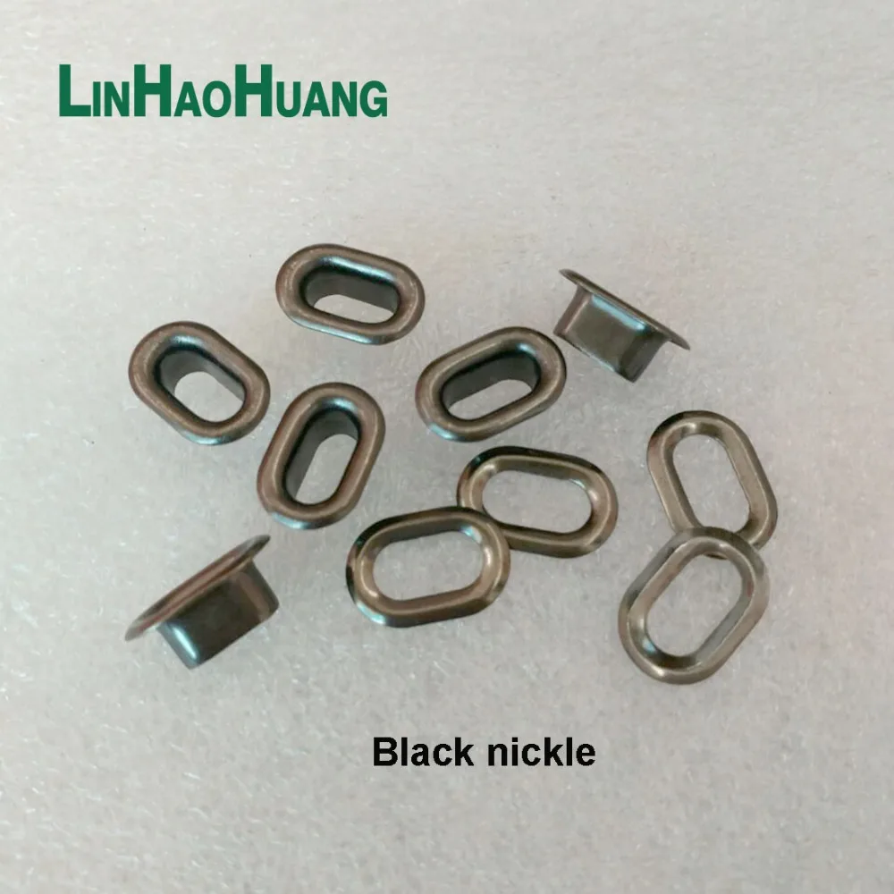 

100pcs/lot 8mm Nickle /Black Nickle Purse Grommets with Washers Nickle/Black Nickle Oval Eyelet Grommets