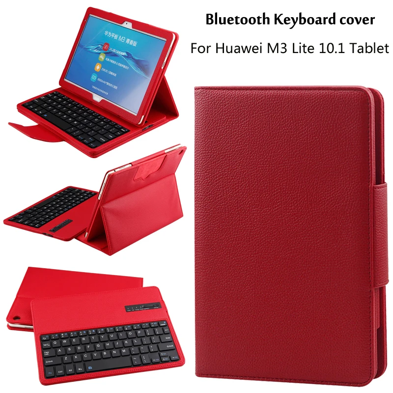 Detachable ABS Bluetooth Keyboard PU Leather Case Cover For Huawei MediaPad M3 Lite 10 BAH-W09 BAH-AL00 10.1 inch Tablet | Компьютеры и