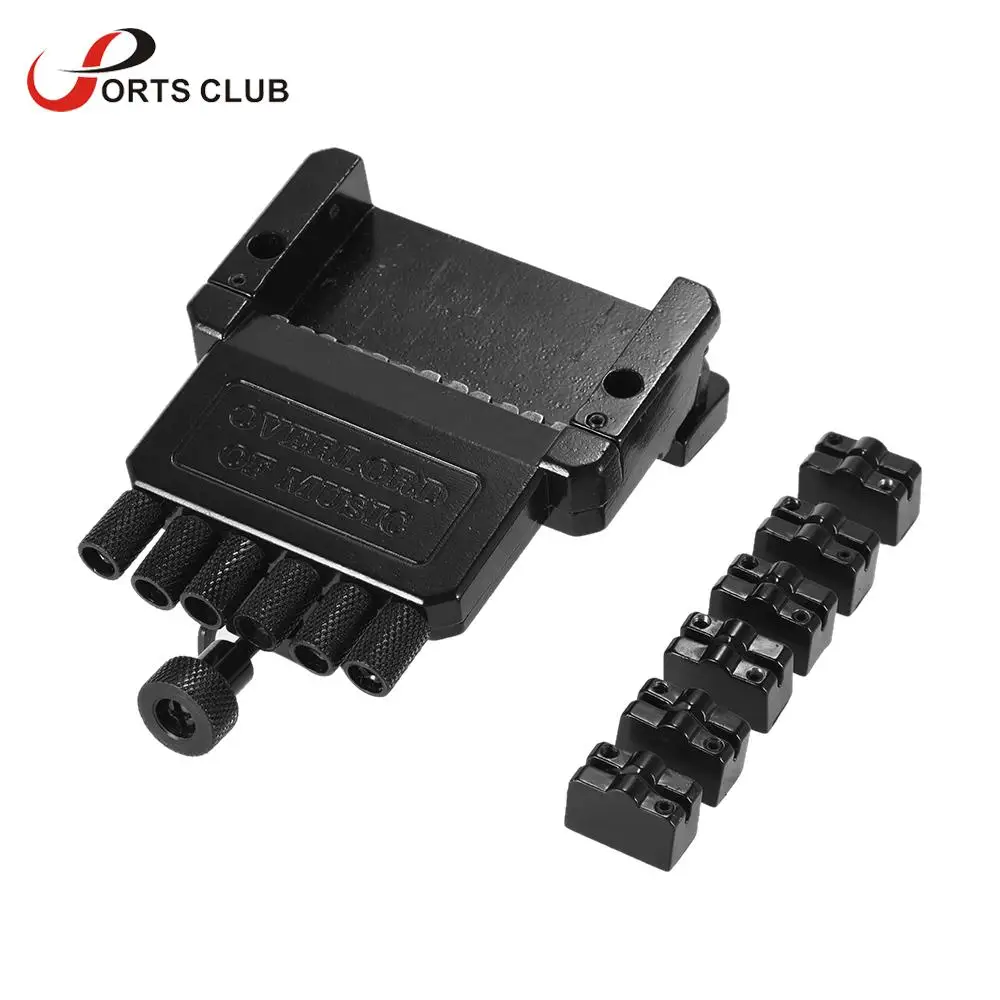 

Electric Guitar Tremolo Tailpiece Bridge System 6-string Guitar Bridge Set for Headless Black Guitar Part & Accessories