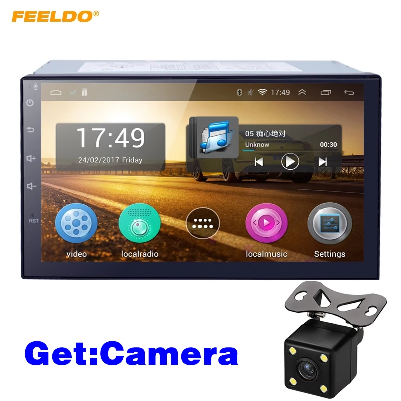 Top FEELDO 7inch Android 4.4.2 Quad Core Car Media Player With GPS Navi Radio For Nissan/Hyundai Universal 2DIN ISO Get:Camera #3900 0